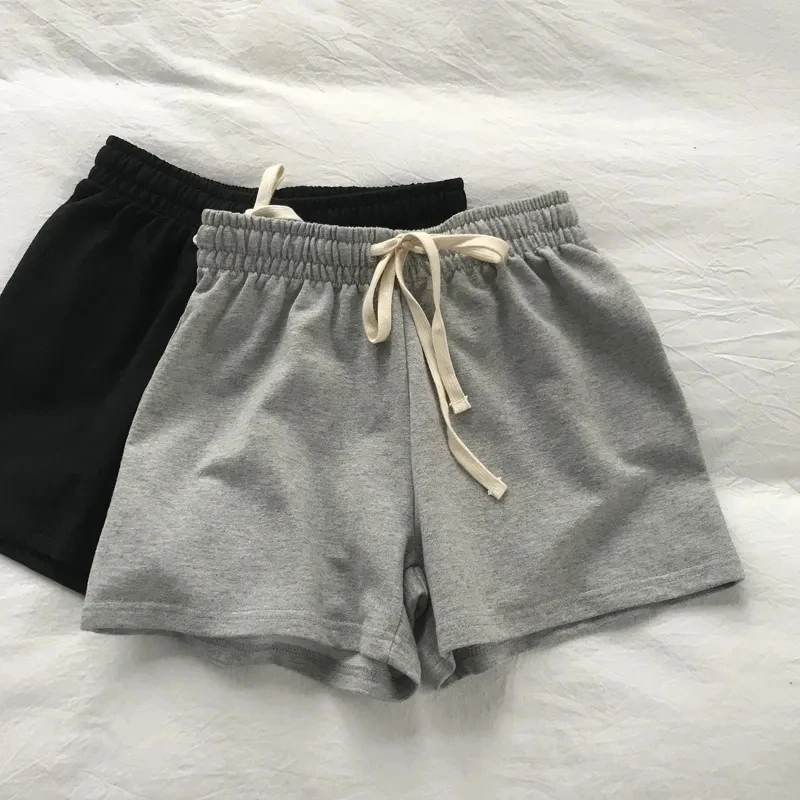 

Summer Chic Fashion Casual y2k Punk Hip Hop Women Shorts Korea Vintage streetwear Oversize Loose Pure Color Bandage beach Shorts