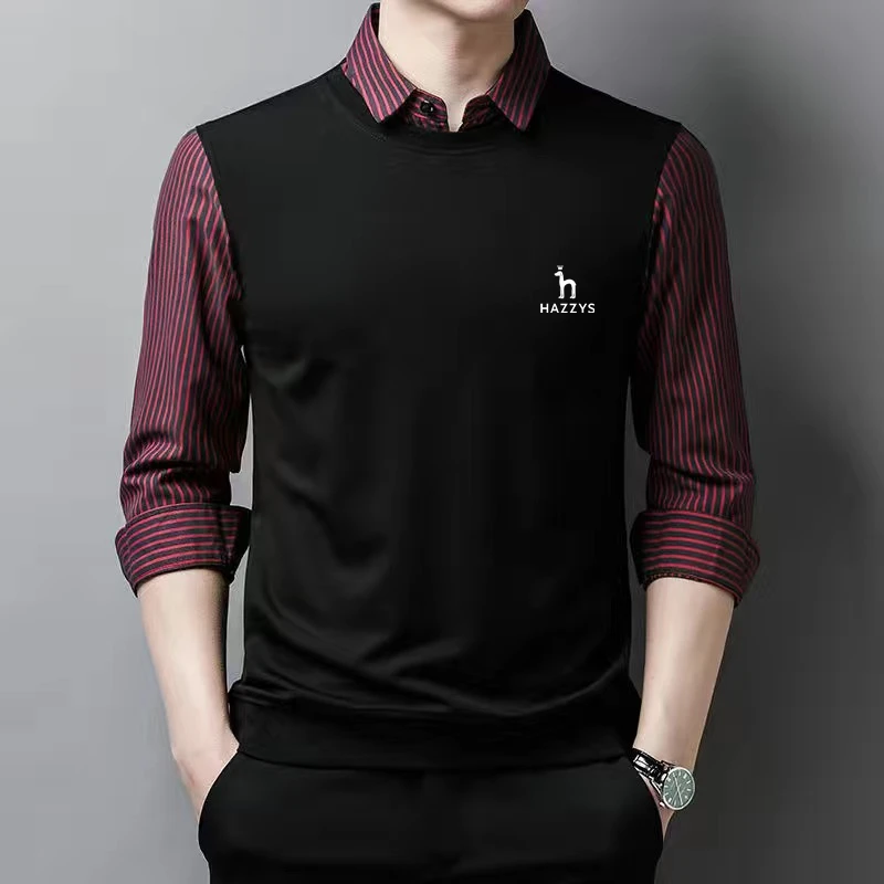 

Korean Golf Wear 2023 Autumn Men's Golf Clothing Fake 2 Pieces Top Golf Wear Men Golf Wear T-shirts Golf Clothes Men