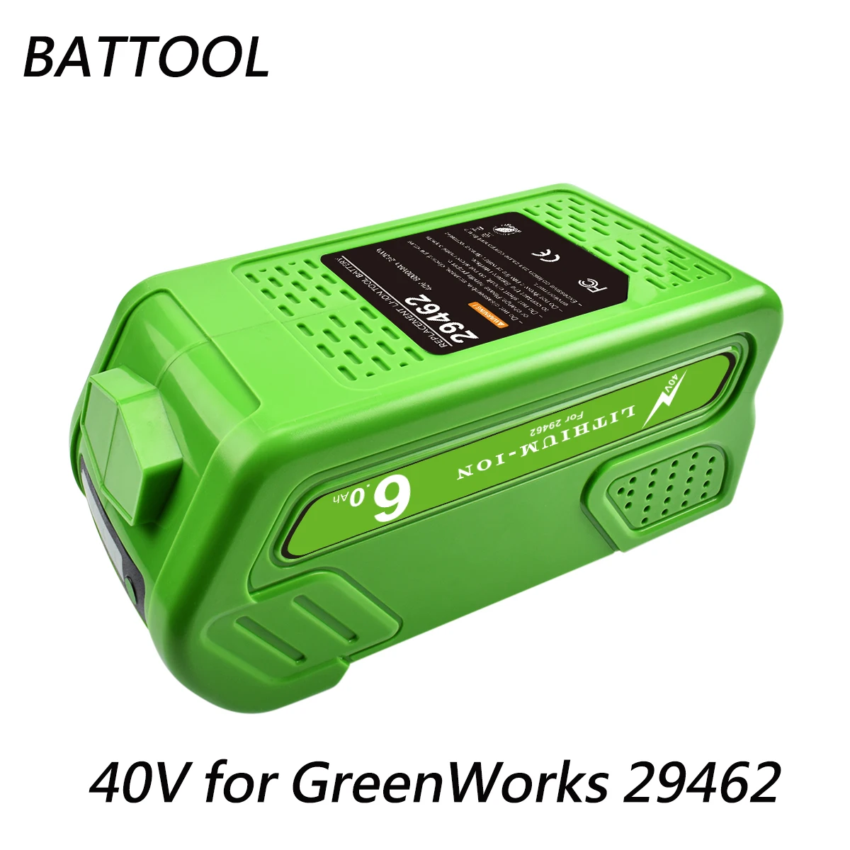 

Battool 6000mAh Rechargeable Replacement Battery For Creabest 40V GreenWorks 29462 29472 22272 G-MAX GMAX Lawn Mower Battery