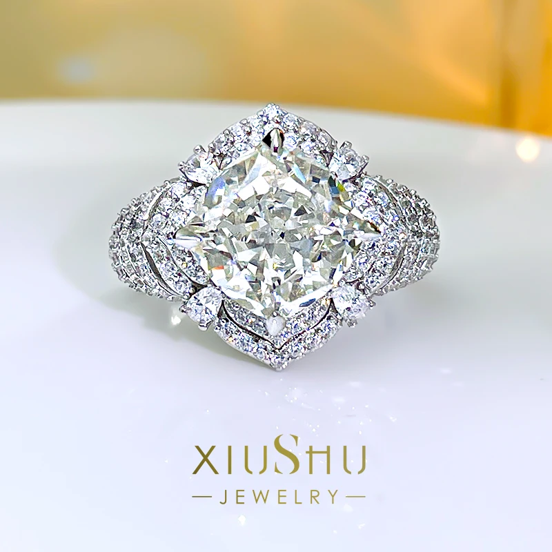 

Fashion, luxury, versatile temperament, 925 silver ring, high carbon diamond gift, high-end feeling, niche design, and grandeur