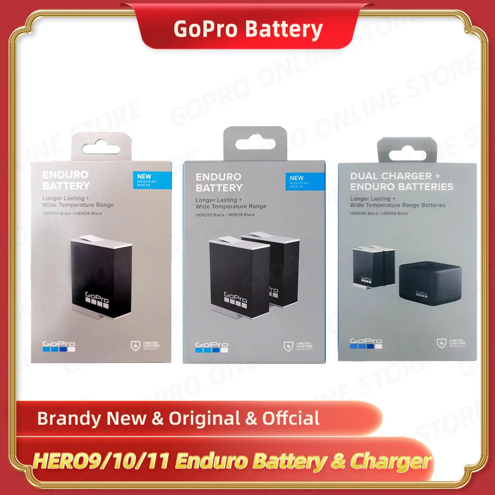 

★②-GoPro HERO 11 / HERO10 / HERO9 Black Dual Battery Charger + Enduro Batteries for Go Pro Accessory Official gopro battery