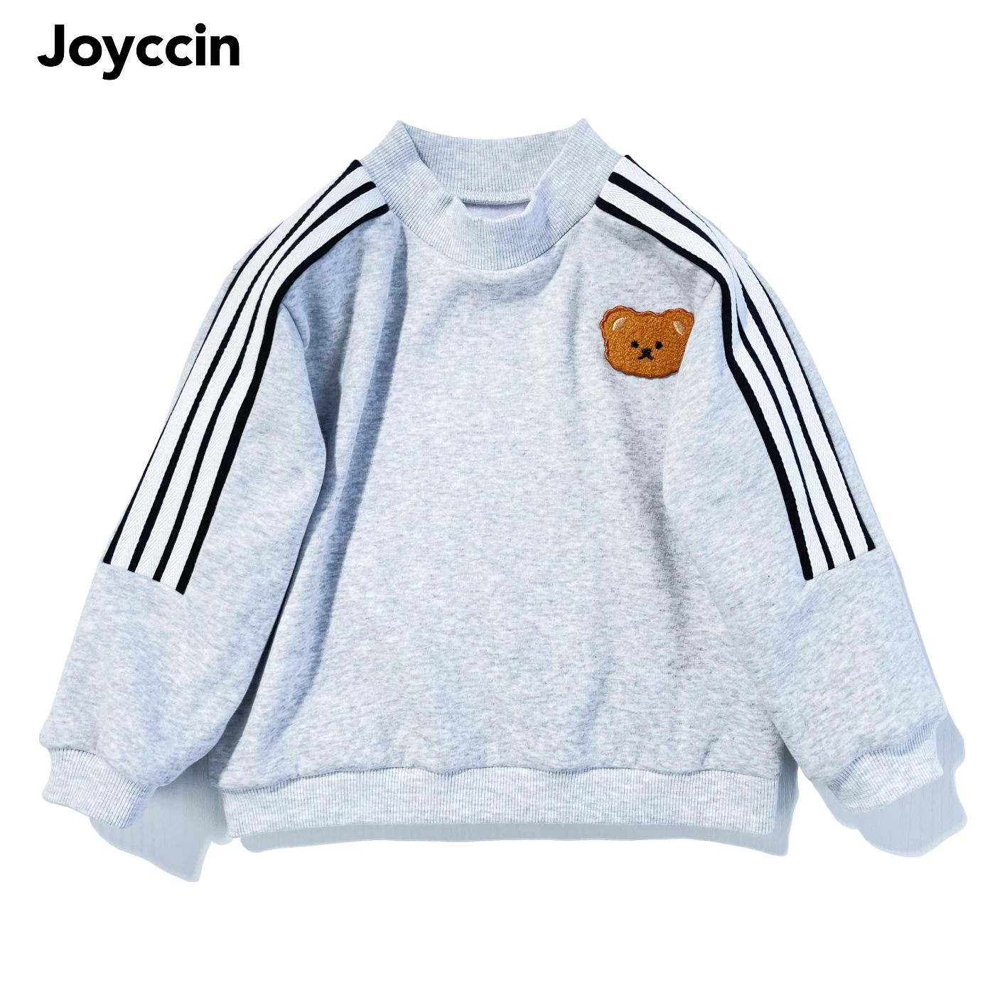 

Joyccin Kids Casual Solid Sweatshirt Sportswear Thick Striped Pullover Brother and Sister Half High Collar Tracksuit