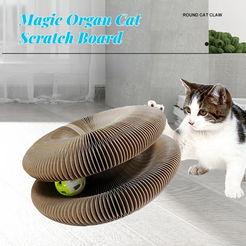 

Magic Organ Cat Scratch Board Cat Toy with Bell Cat Grinding Claw Cat Climbing Frame Corrugated Cat Play Funny Interactive Toy