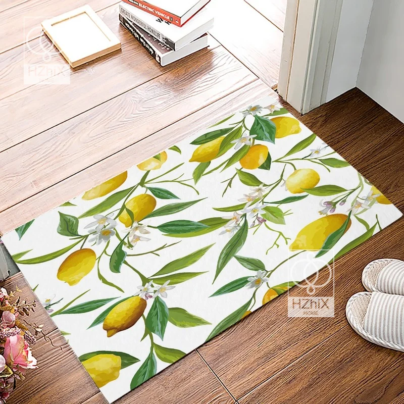 

Home Carpet Lemon Print New The Hallway Doormat Mat Rug Anti-slip Floor Decor Bathroom Kitchen for Teenager Gift Room Carpets