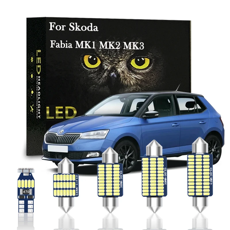 

Canbus Indoor Lights LED For Skoda Fabia 1 2 3 MK1 MK2 MK3 6Y 6Y2 6Y3 6Y5 NJ NJ3 NJ5 2001 2008 2013 2015 2016 2019 2021