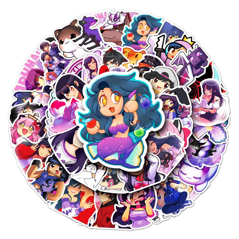 

10/30/50PCS Aphmau Cartoon Graffiti Waterproof Sticker Creative Trend Decoration Refrigerator Helmet Guitar Skateboard Wholesale