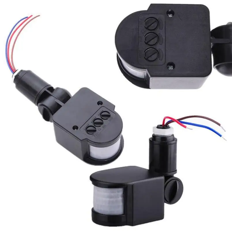 

Motion Sensor 220V 12V Motion Detector Automatic Infrared PIR Sensor 220V 180 Degree Rotating Outdoor Timer Light Switch