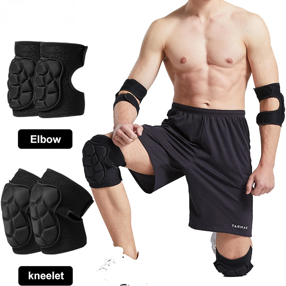

1 Пара толстых губчатых наколенников, налокотники, защита от столкновений, спортивный защитный наколенник, скейт, футбол, Велоспорт