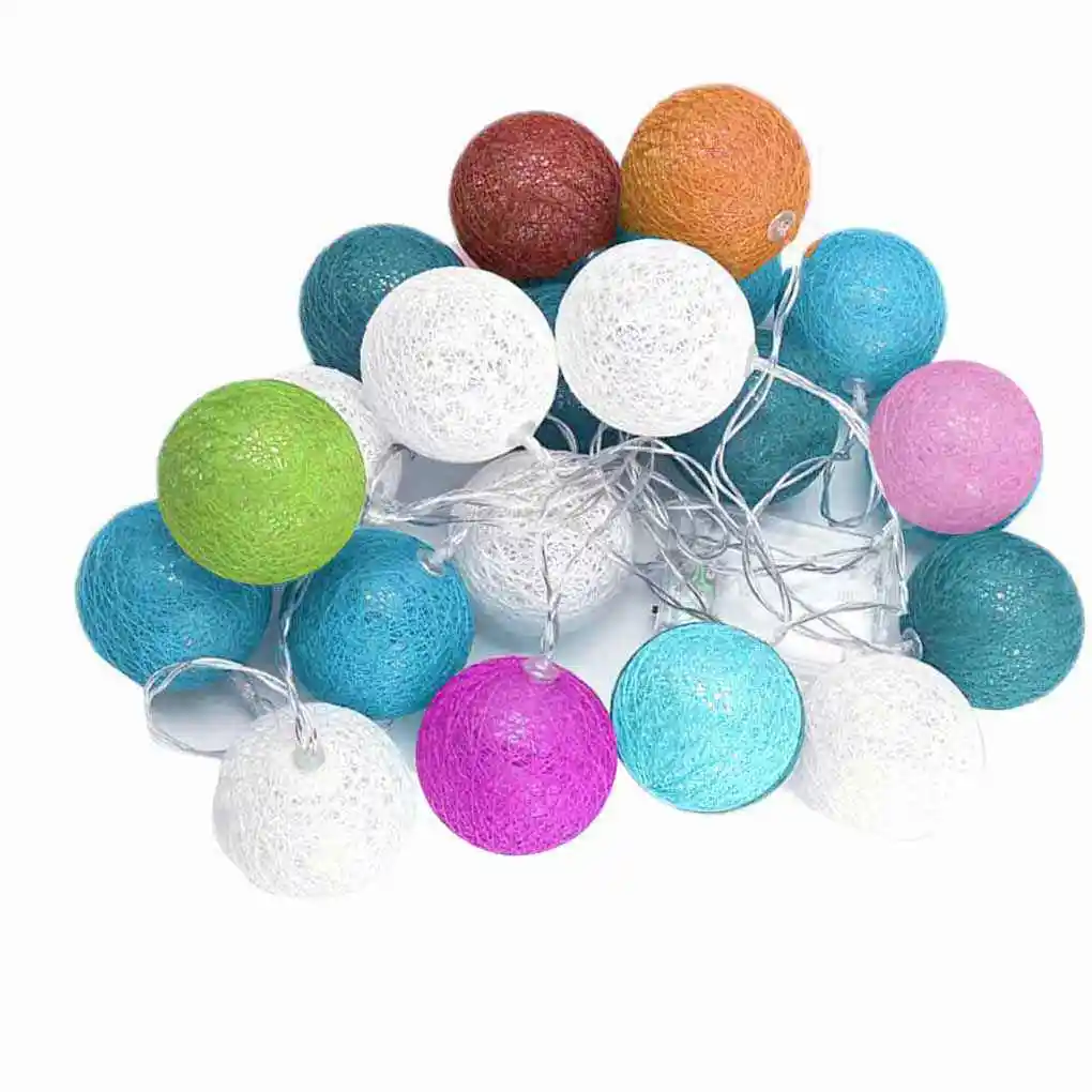 

1 5m 3meters Cotton Ball Battery LED Light String Lovers Wedding Party Bedroom Decoration Lamp