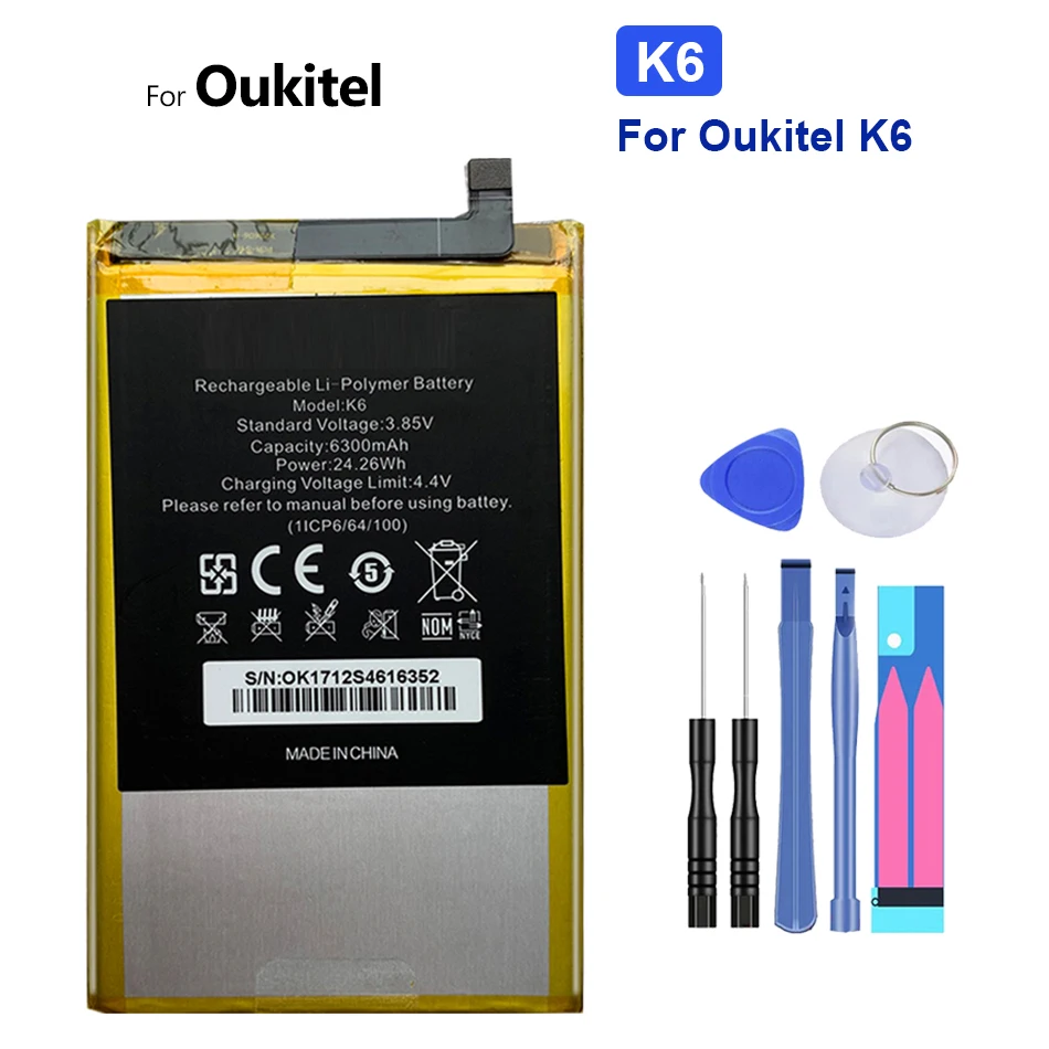 

Battery for Oukitel K6 K 6, 6300mAh