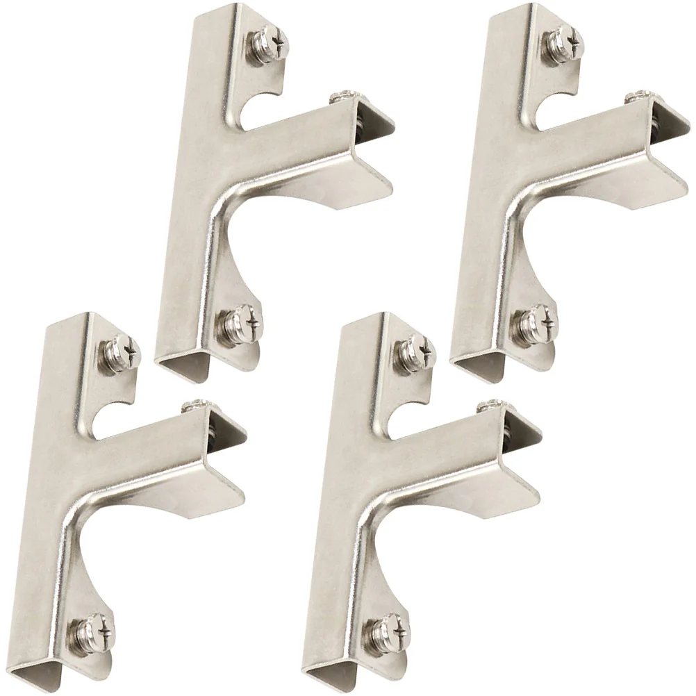 

4 Pcs Glass Clip Shelf Bracket Flat Back Furniture Support Clips Clamp Connector Shape