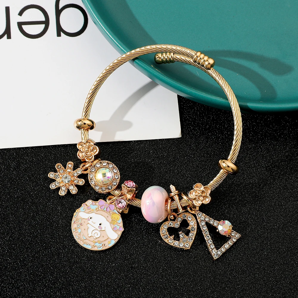 Браслет в стиле аниме Sanrio Cinnamoroll мультяшная фигурка Коричный цветок