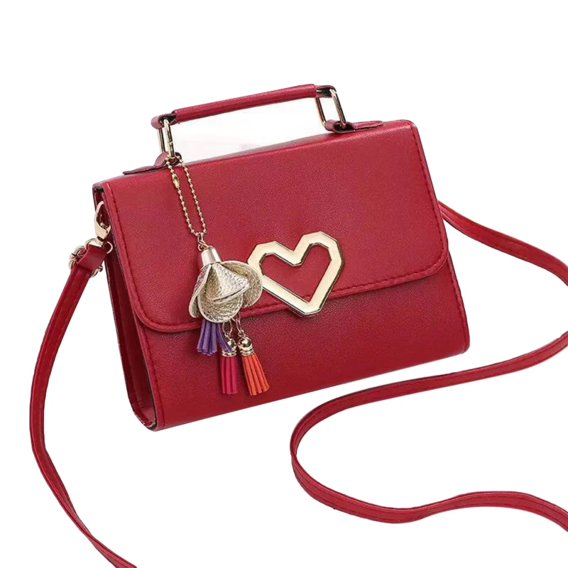 

Love Button Portable Versatile Shoulder Bag Female Small Square Bag Messenger Women Phone Solid Purse Bags Handbag Crossbody