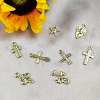 muhna 20pcs alloy crosses charms gold tone mini jesus cross earrings pendant diy designer charm jewelry accessory