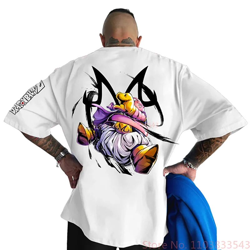 2024 новинка лета аниме Dragon Ball Z Majin Buu мужская футболка большего размера рубашка с