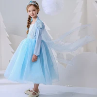 frozen princess dress girl aisha dress long sleeve childrens birthday party party holiday show dress gauze dress