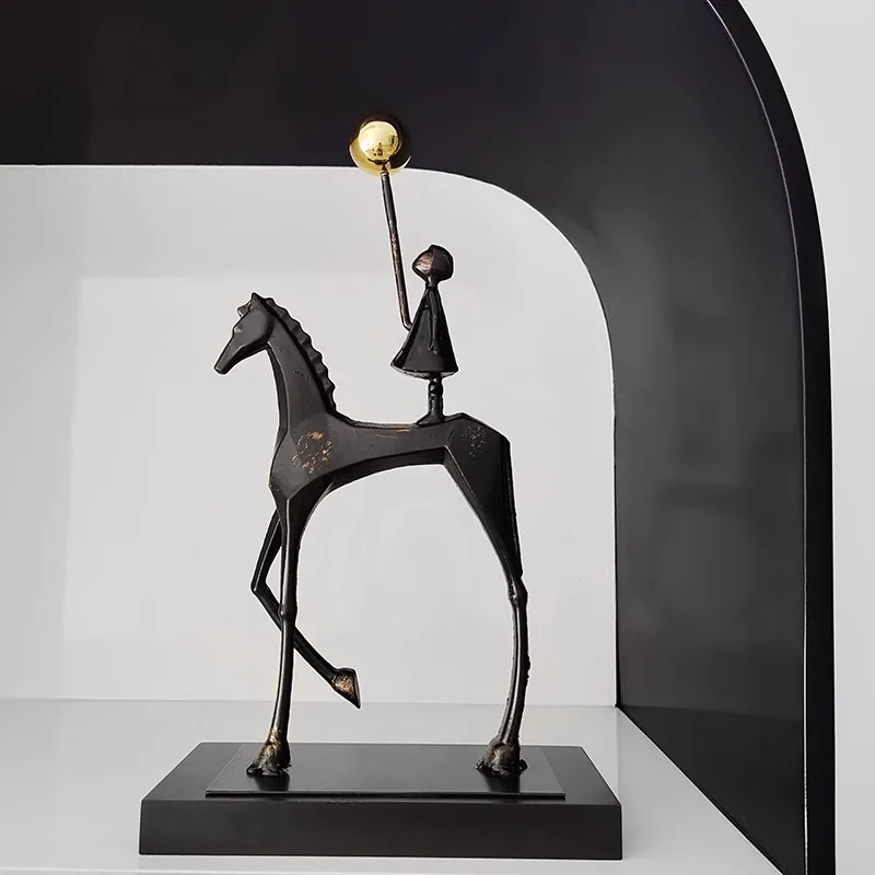 

Figures Horse Riding Home Living Room Study Table Accessories House Interior Cabinet Bookshelf Ornaments Decoration Aesthetics