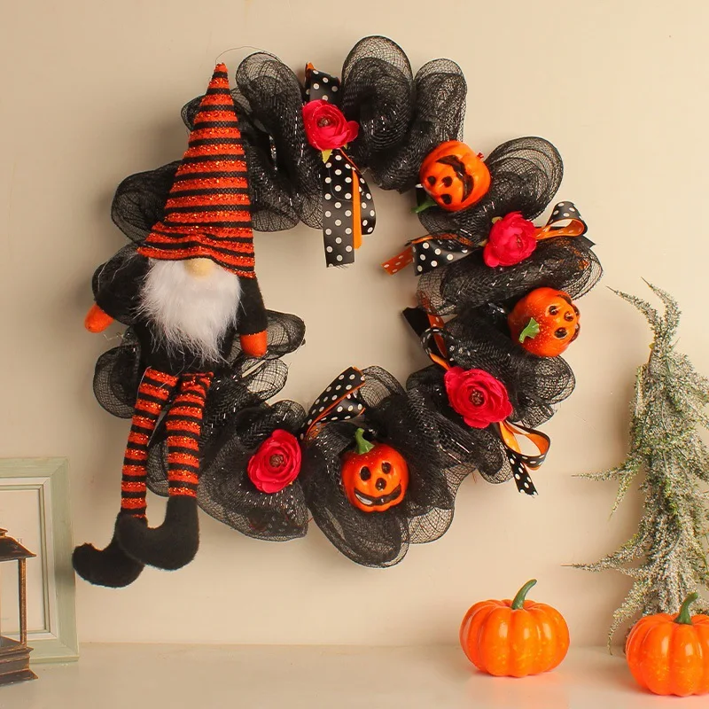 

Fall Wreath with Pumpkins Berries Maple Leaves for Autumn Festival Wedding Party Wall home and indoor Arrangement Decor