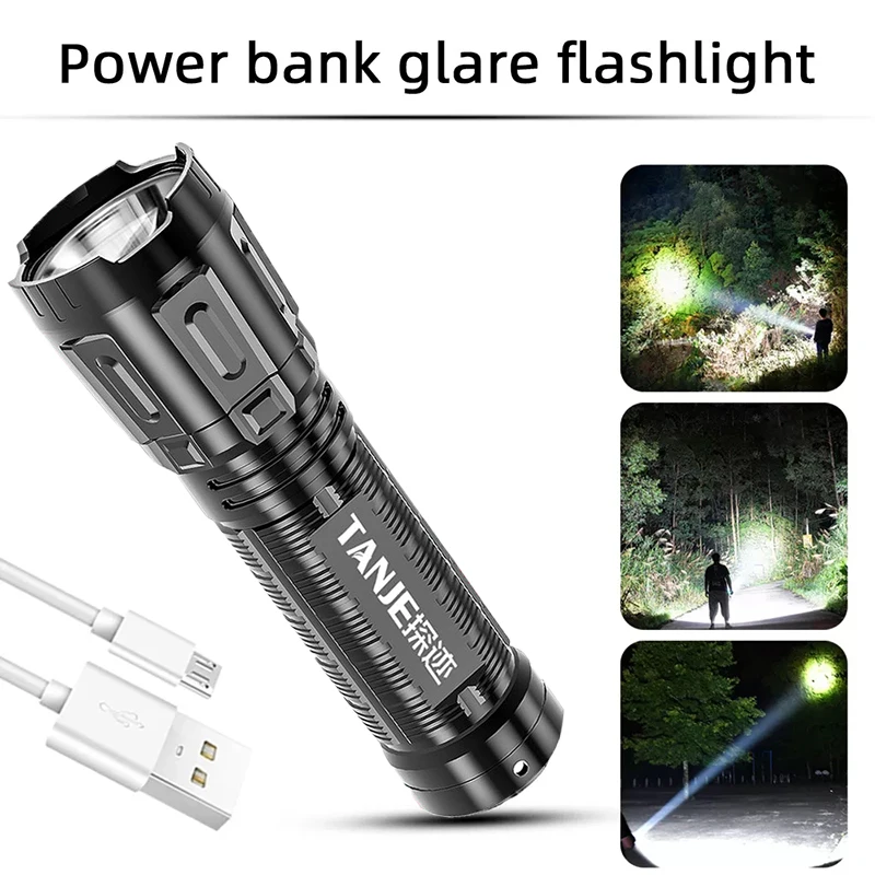 

Ultra Bright Mini LED Flashlight USB Rechargeable Battery Power Bank Function Torch Outdoor Camping Fishing Hiking Flash Light