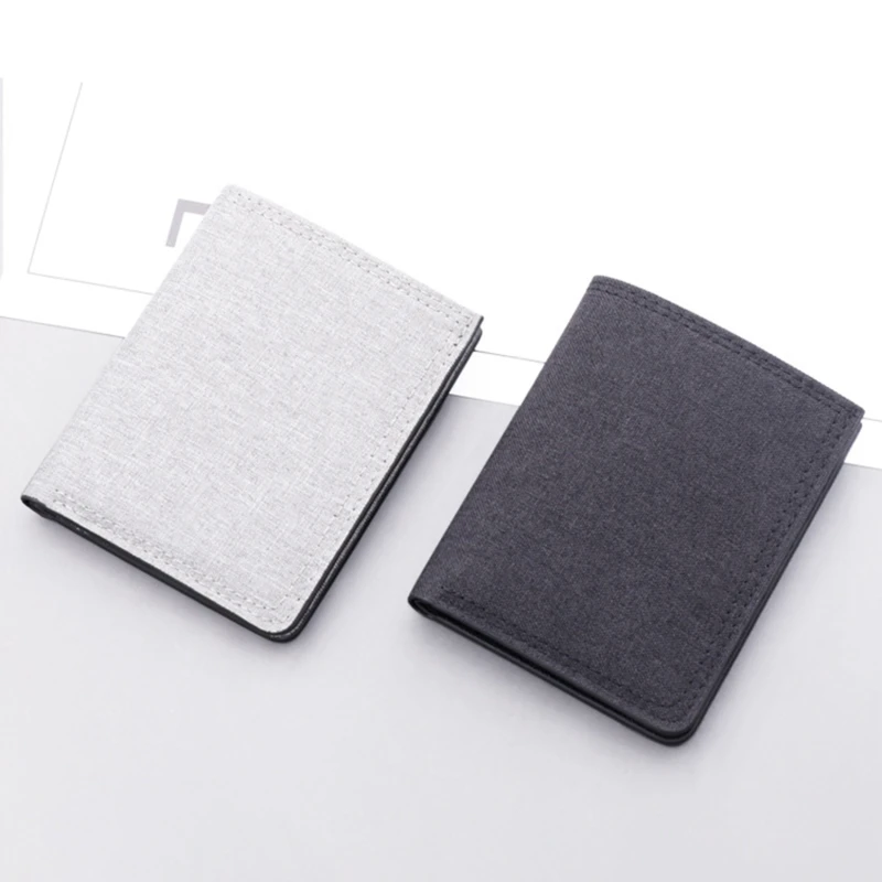 

2022 New Fashion Men Short Wallet Coin Purse Wallet Men's Purse Coin Pouch Card Holder Short Vertical Canvas Wallet