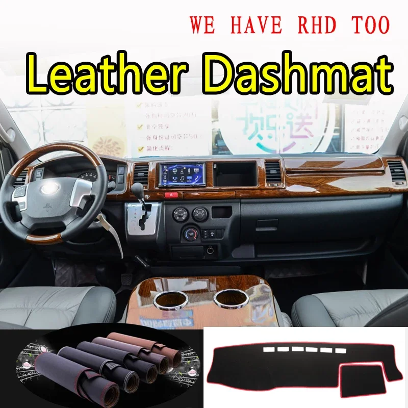 

Кожаный коврик для приборной панели Toyota Hiace G5 H200 2005 2006 2009-2018, аксессуары для стайлинга автомобиля