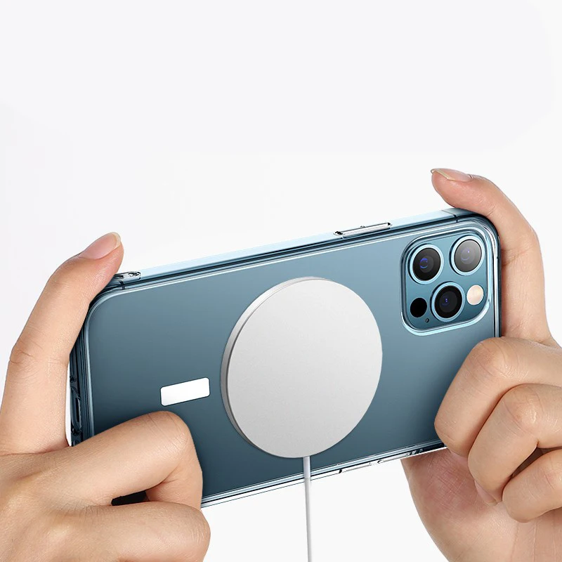 Противоударная задняя крышка для Magsafing Магнитный Тонкий жесткий прозрачный