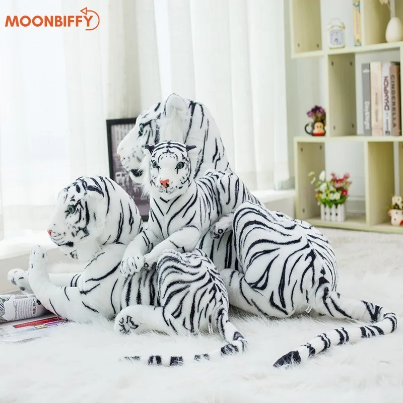 

Реалистичная кукла ягуар, белый тигр и леопард, мягкие игрушки, дикие животные, подарок для детей на день рождения, 20-70 см