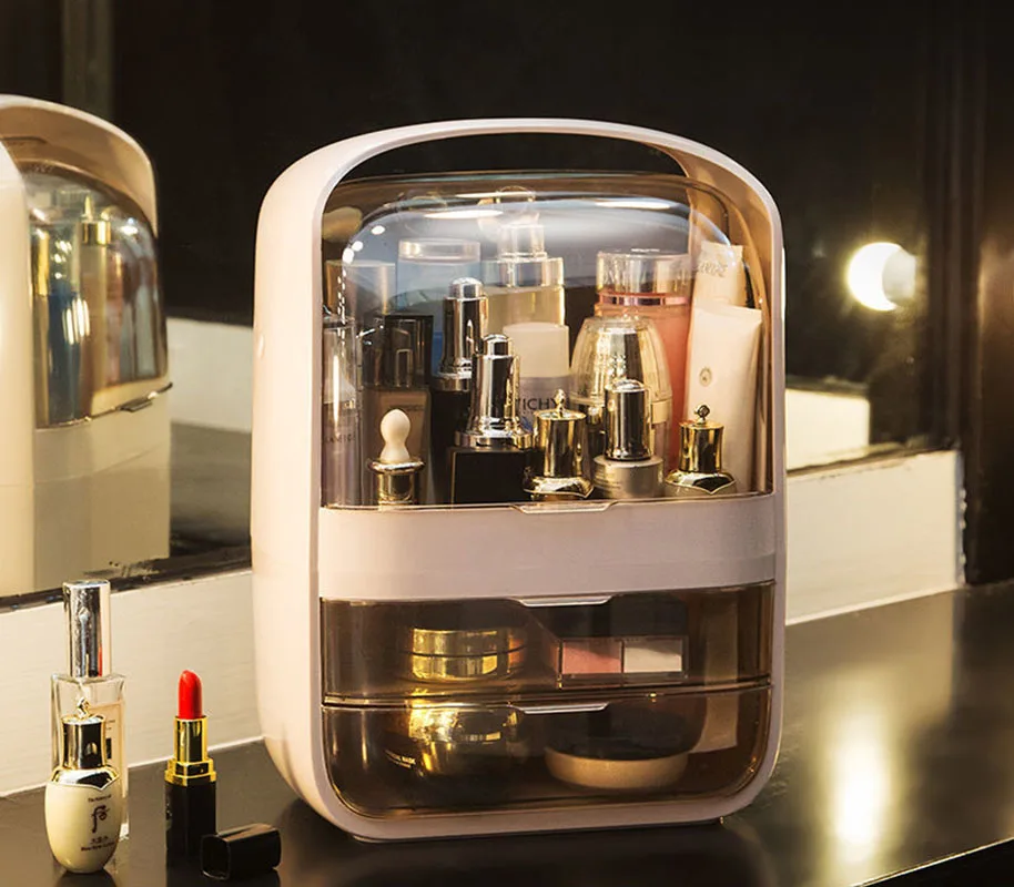 

Модная дорожная шкатулка для ювелирных изделий, органайзер, многофункциональный ящик для косметики, домашняя шкатулка для макияжа, коробка для хранения, прозрачный органайзер для косметики