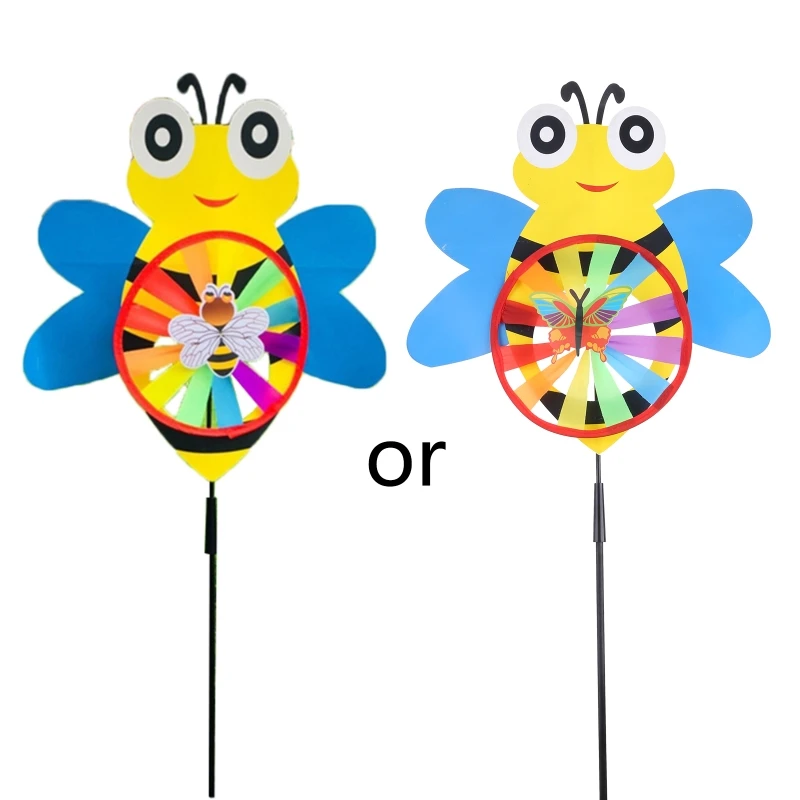 

Cartoon Beetle Butterfly Windmill Wind Spinner Pinwheel Home Garden Yard Decoration Children Kids Toy Outdoor DropShipping