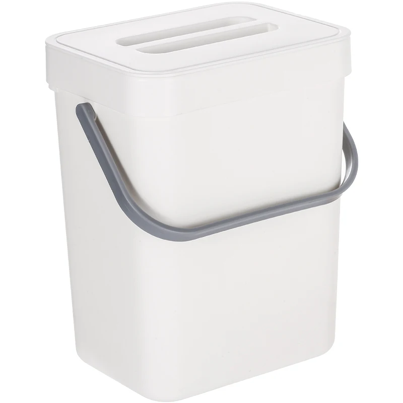 

Kitchen Wall-mounted Trash Can With Cover 5L With Handle Kitchen Accessories