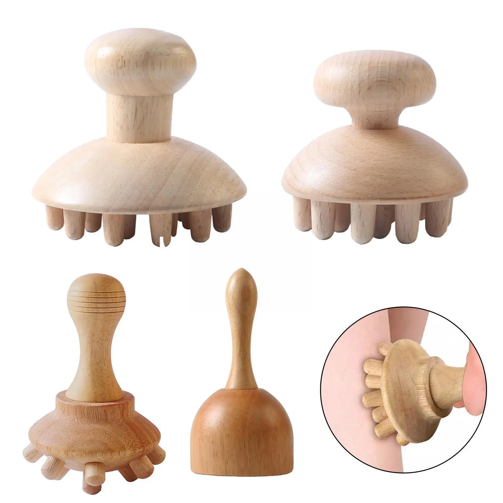 

Mushroom Wood Massage Body Shaping Therapy Massager For Drainage Massager Anti-Cellulite Massager For Pain Relief Body Rela D5E0