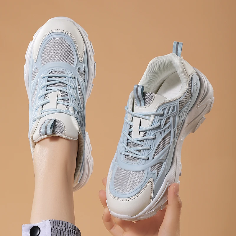 Fujeak Comfortable Casual Shoes for Women's Non-slip Sneakers Breathable Running Shoes Heightened Trendy Shoes Plus Size 35-42