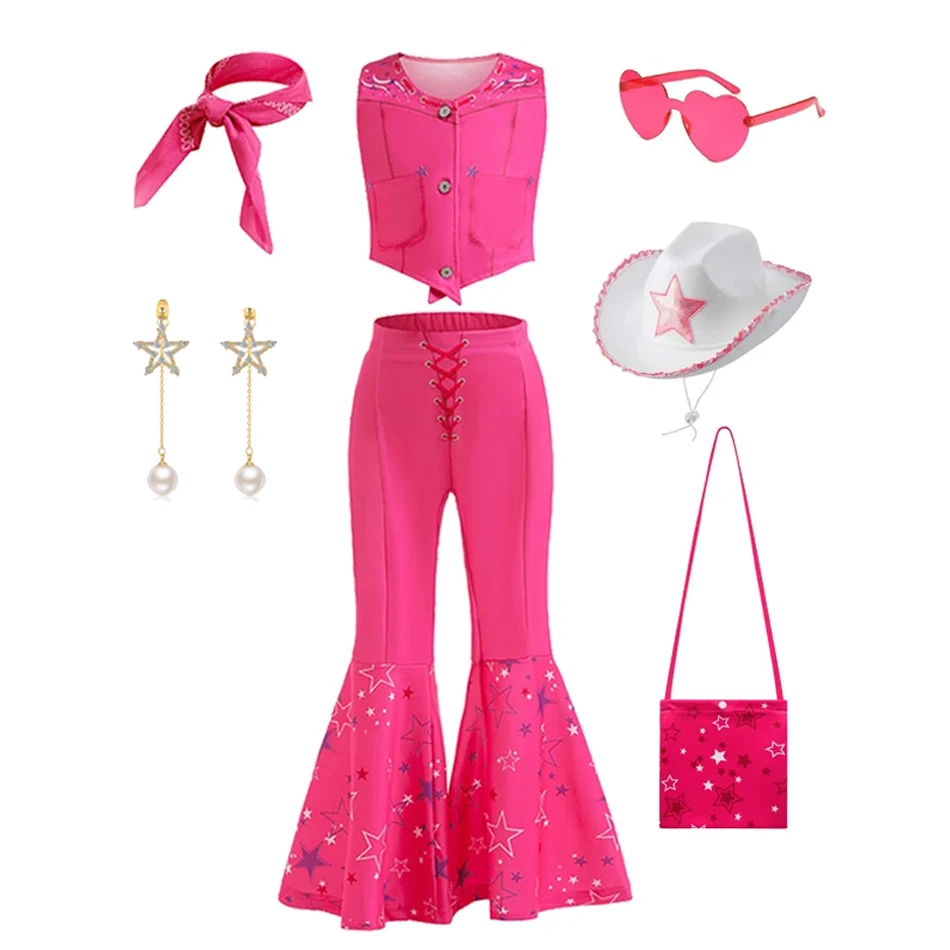 Костюм Барби Для Девочек Розовый Топ И Расклешенные Брюки