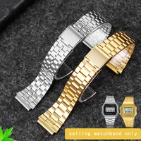 18mm fine steel watchband for casio a158 a159 a168 a169 b650 aq230 700 classic small square silver block metal strap