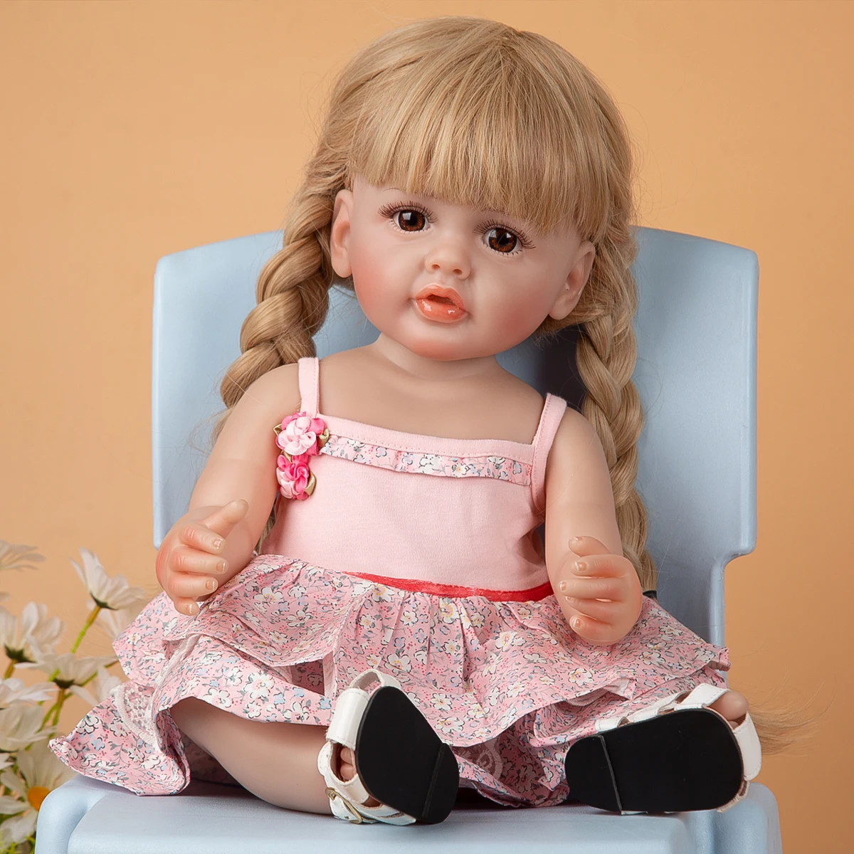 

55 CM Soft Full Silicone Reborn Baby Doll Toys New Arrive Real Touch Betty Finished Bebe Doll Toys Kids Birthday Gift