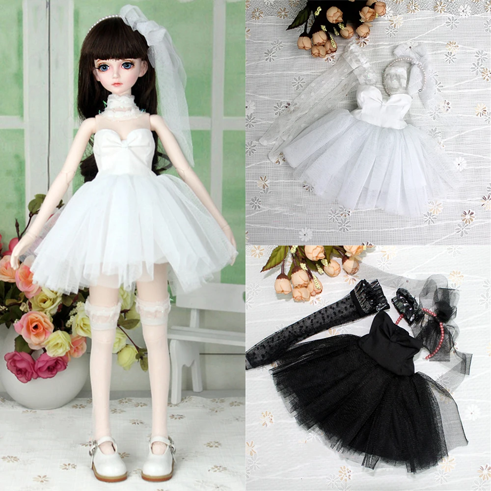 

1/4 1/3 Scale Female Sexy Low-cut Tube Gauze Dress Wedding Short Skirt for BJD SD Dolls Accessories