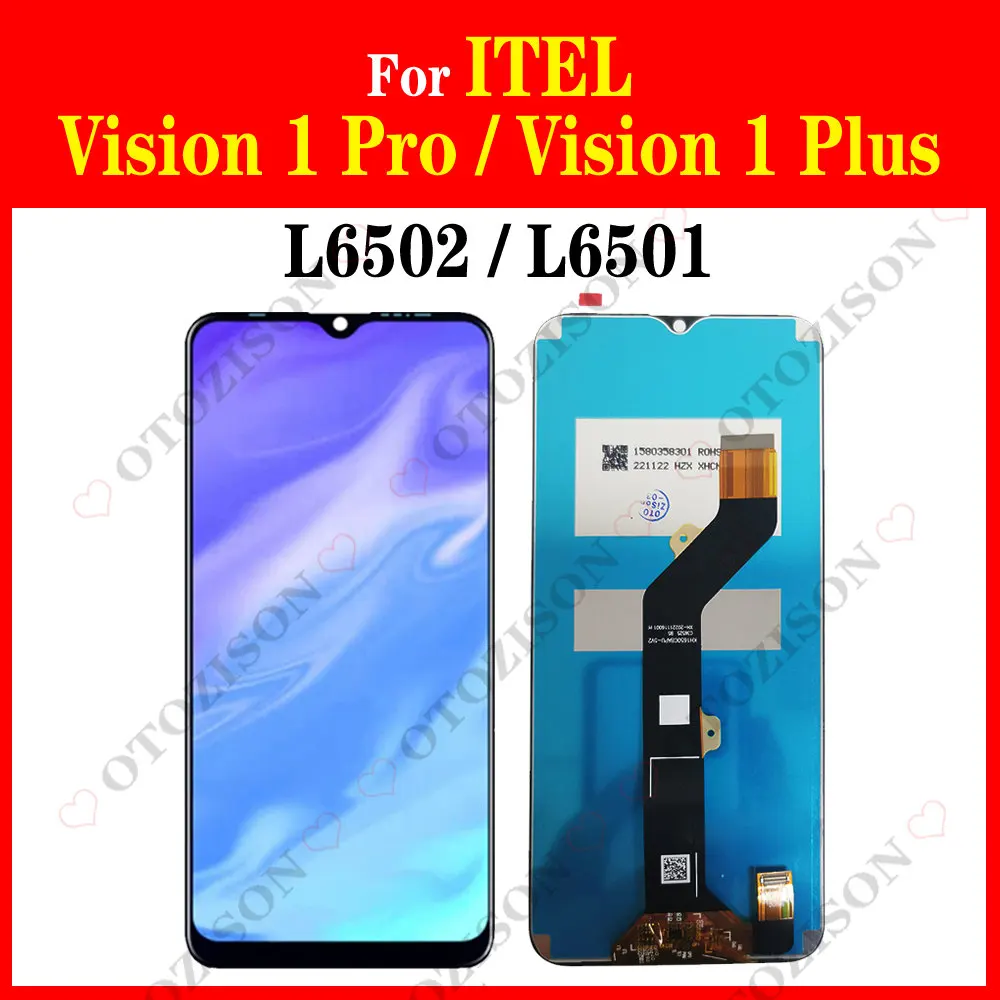 ЖК-дисплей 6,6 дюйма для ITEL VISION 1 Pro L6502 Vision 1 Plus L6501, сенсорная панель, дигитайзер, датчик в сборе, запасная часть