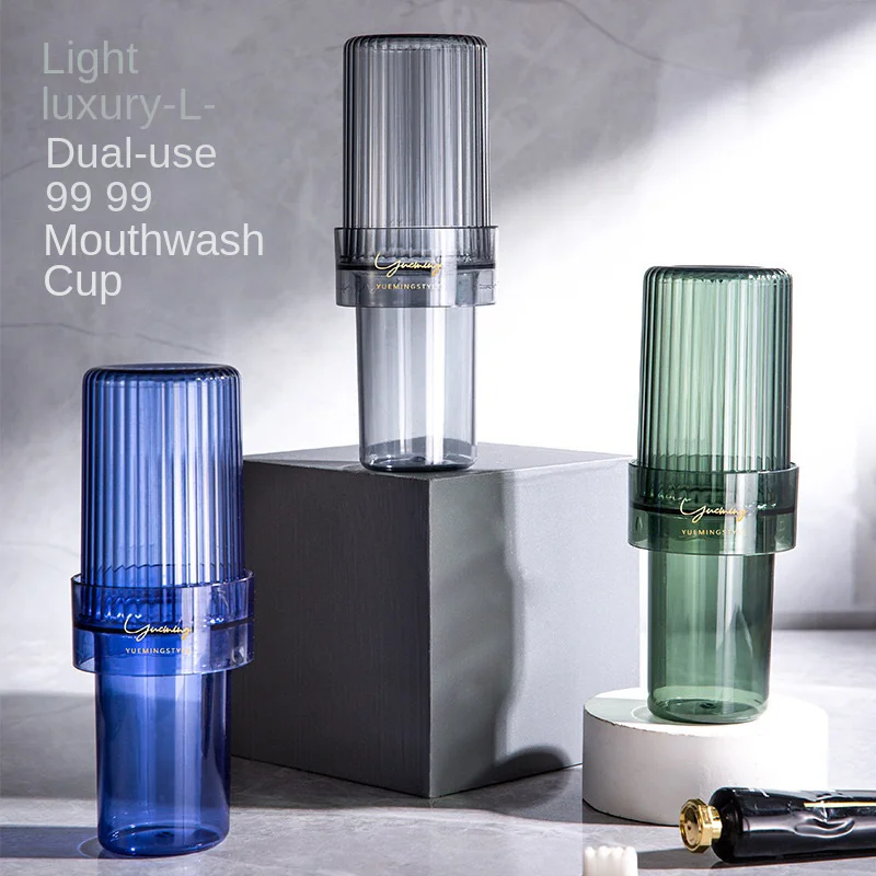 

Light Luxury PET Portable Transparent Mouthwash Cup Home Travel Toothpaste Storage Toothbrush Box