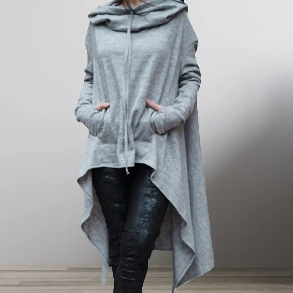 

High-quality Hoodie Stylish Long Long Sleeve Fishtail Solid Color Sweatershirt Soft Long Sweatershirt for Daily Wearing