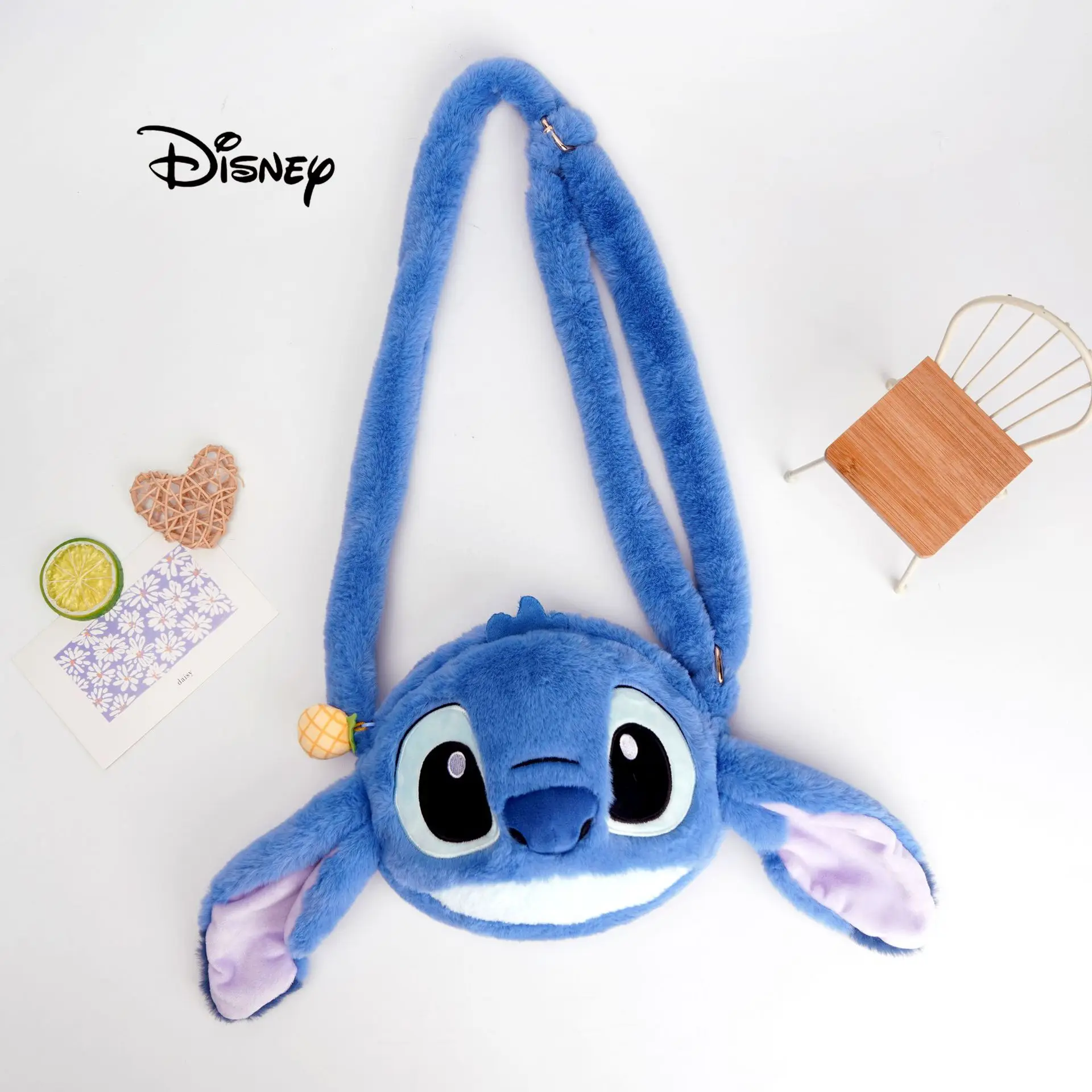 

Disney Anime Lilo and Stitch Plush Bag Cartoon Girly Doll Girls Casual Autumn and Winter Kawaii Crossbody Bag Girl Birthday Gift