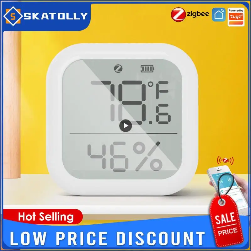 

1~8PCS Smart Life Indoor Hygrometer Thermometer With Digital Lcd Display App Remote Control Temperature Sensor Tuya Smart Zigbee