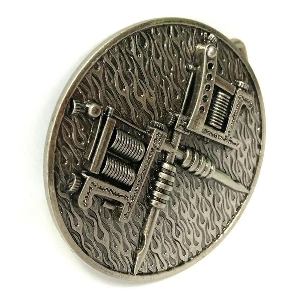 

Oval Steampunk Machine Tool Belt Buckle Western Cool Motorcycle Rider Silver
