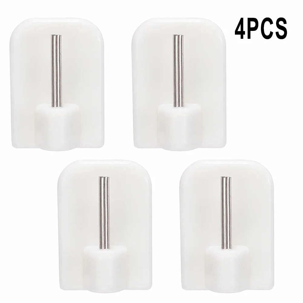 

2022 Durable Curtain Hooks Bracket Self-adhesives Stainless Steel+pvc White 4/8/12Pcs Hanger Home Storage Hooks