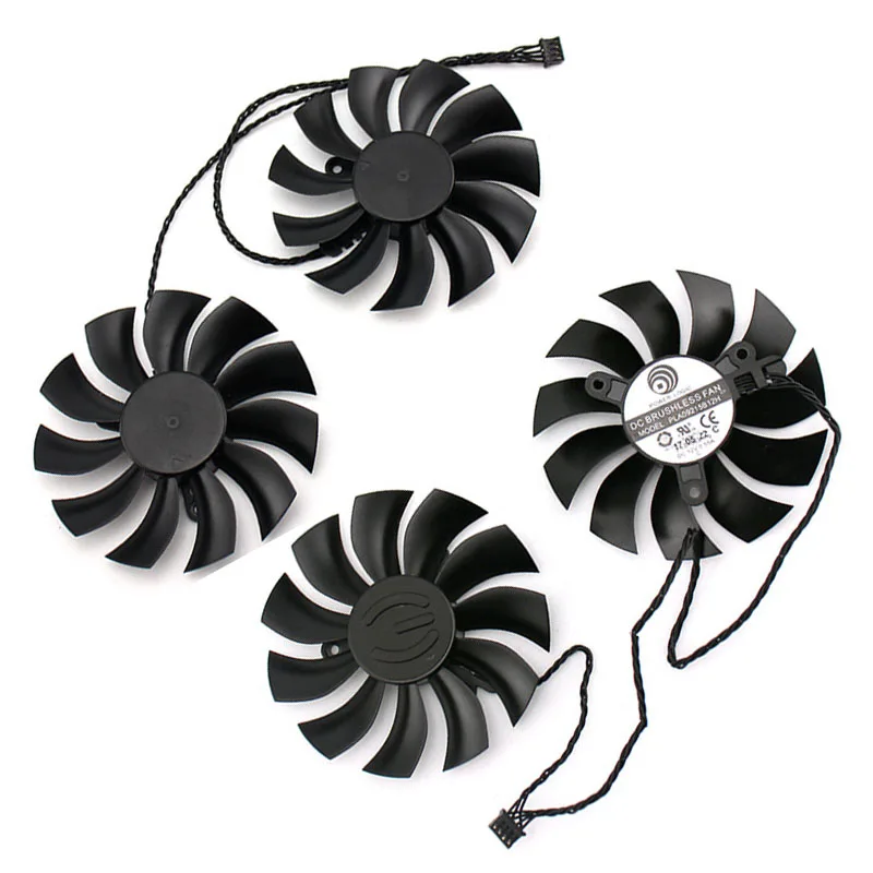 

4Pin DC 12V Cooler Double Fan Replacement Cooling Fan for EVGA GTX950/960/970/980/980Ti Graphics Card Cooler PLA09215B12H ACX2.