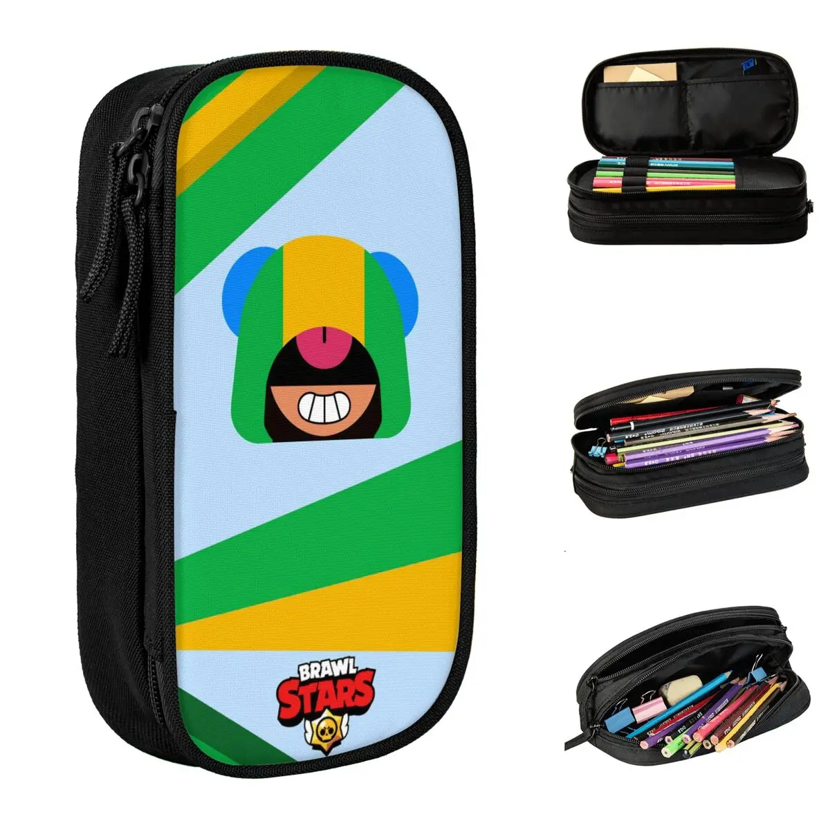B-Brawls S-Stared Game Leon Pen Box двухслойные офисные принадлежности большой емкости карандаш