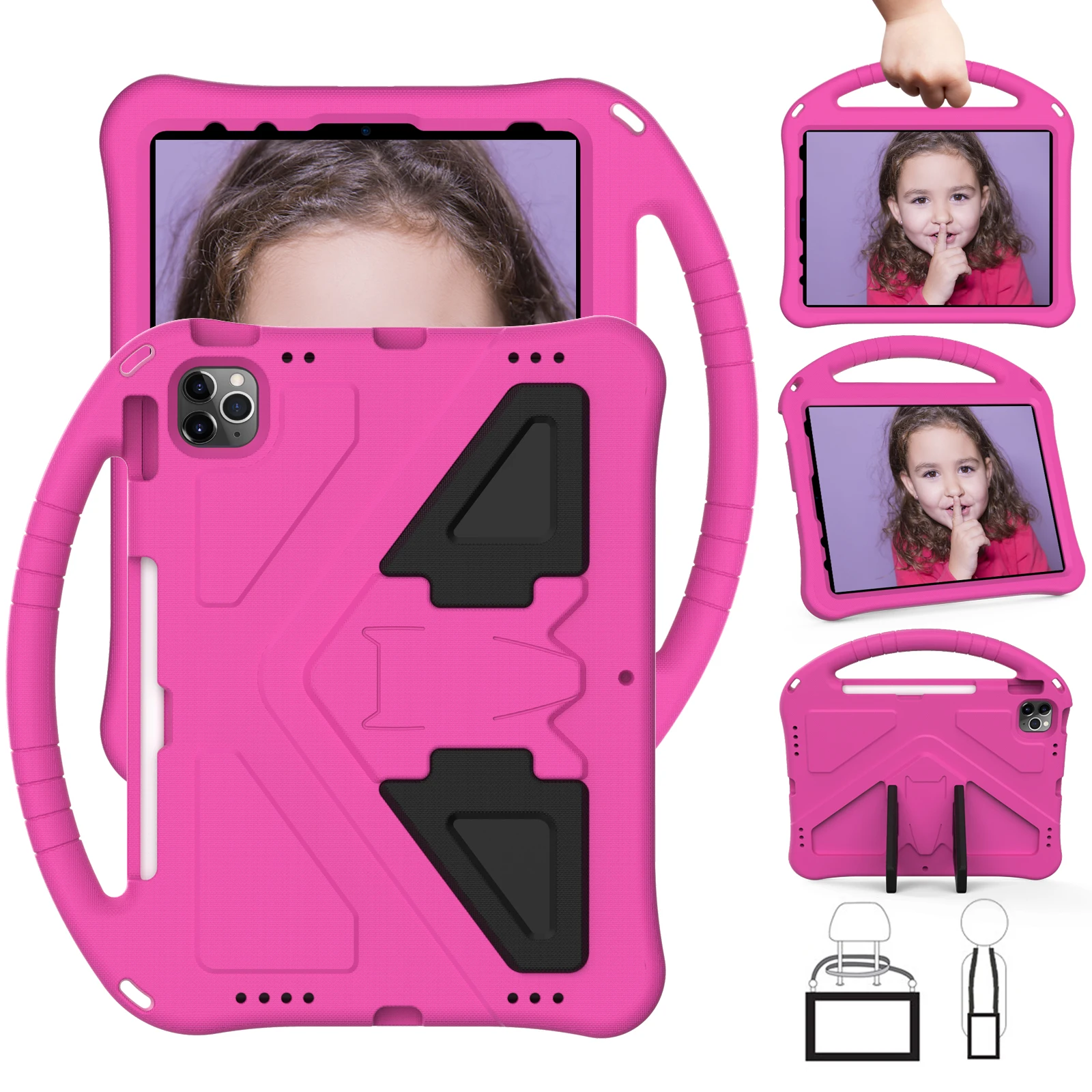 

For Samsung Galaxy Tab S7 / S7 Plus Case Kids Tablet cover For T870/T875/T970/T975/T976 Shock proof EVA foam Hand-held Stand
