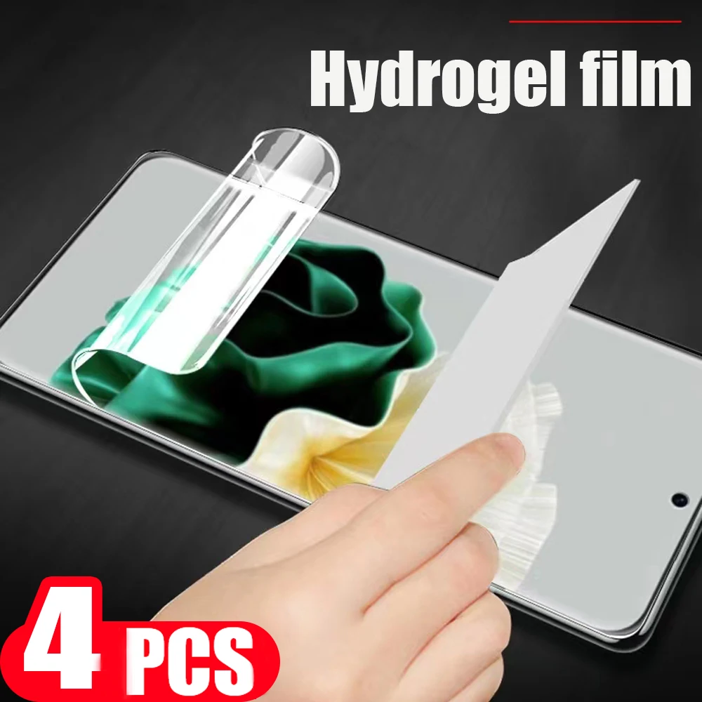 

Полное покрытие 9D для Huawei P60 Art P50 P50E P40 lite E pro plus P30, Гидрогелевая пленка, защита экрана, защитная пленка, не стекло, 4 шт.