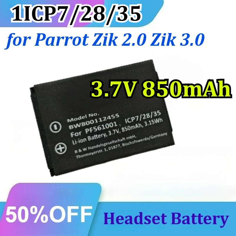 Фото Аккумулятор 3.7V 850mAh 1ICP7/28/35 для Bluetooth-наушников Parrot Zik 2.0 Zik 3.0 с активным шумоподавлением №1