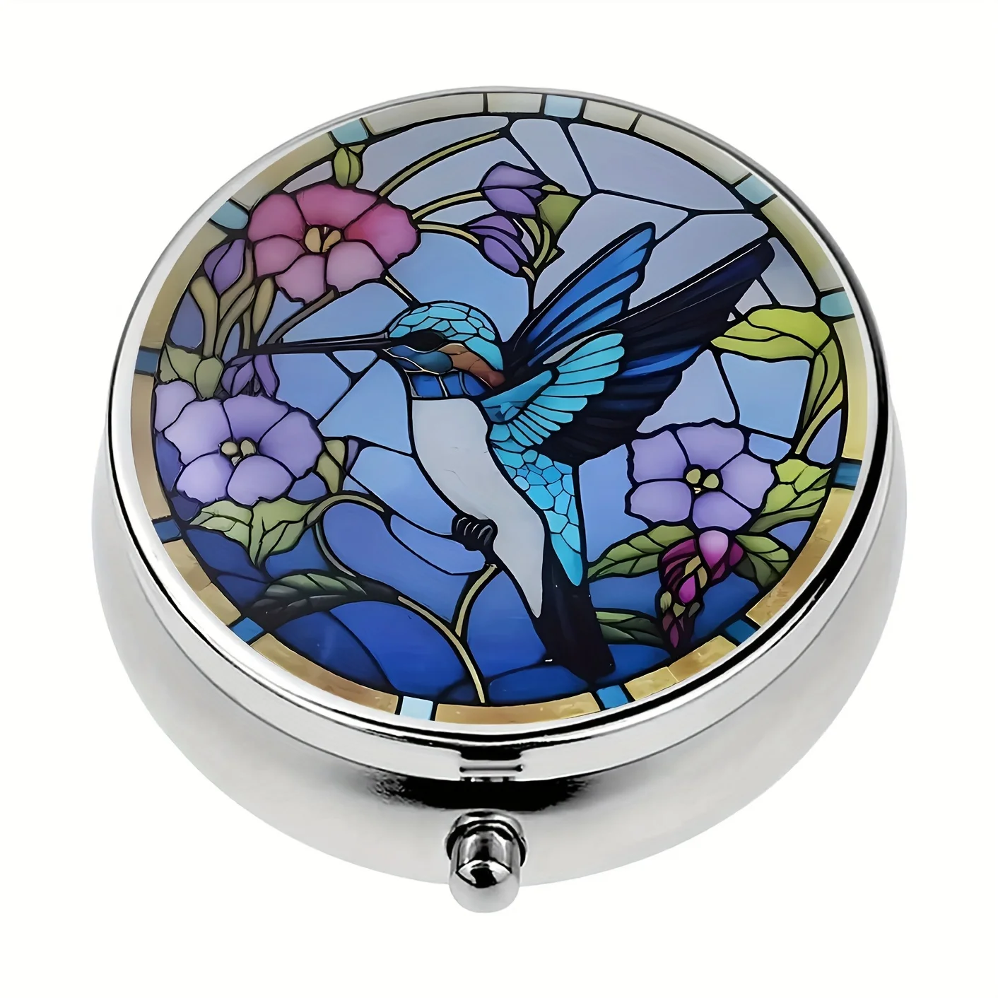 Контейнер для таблеток в стиле голубого Колибри с 3 отделениями портативный