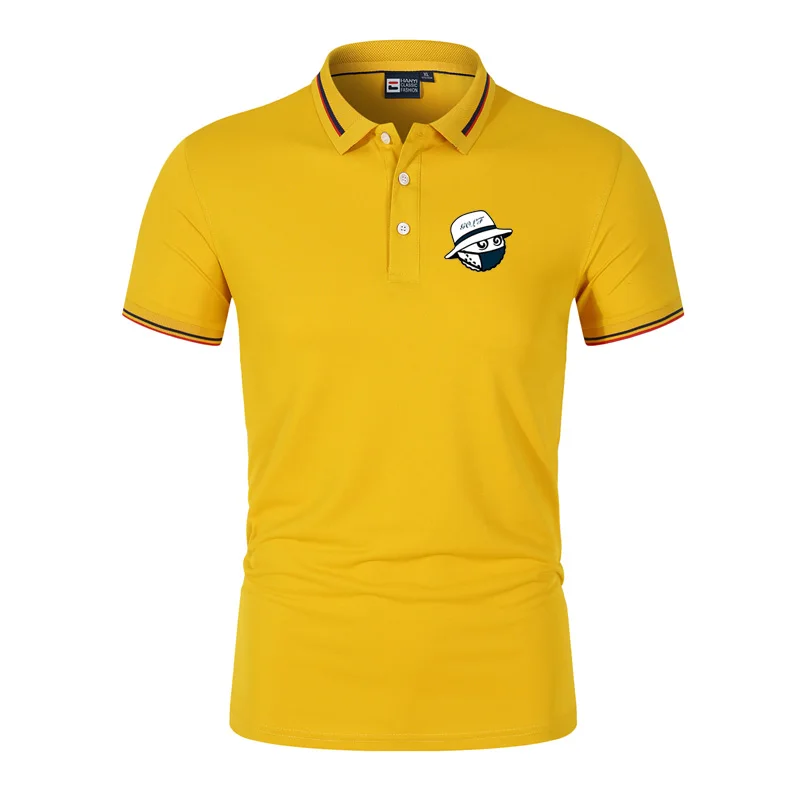 Мужская летняя рубашка-поло с коротким рукавом и отложным воротником |